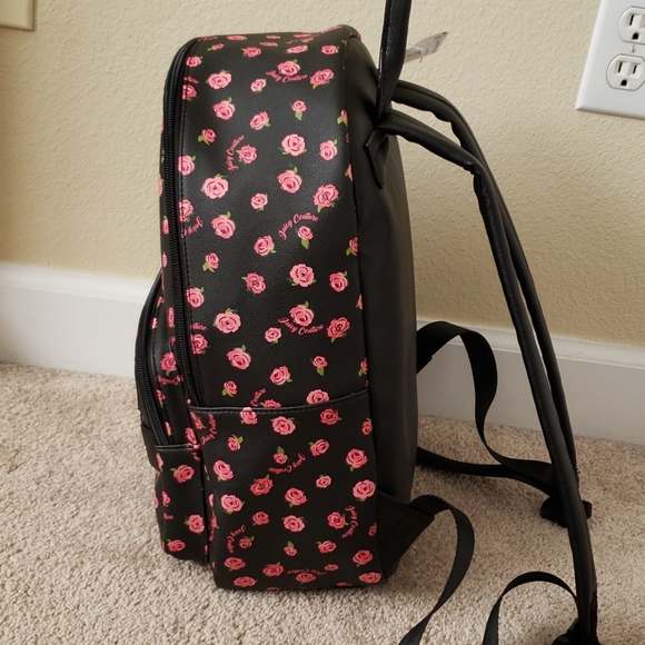 Juicy Couture Black Disty Rose Neon lights backpk - Picture 3 of 12